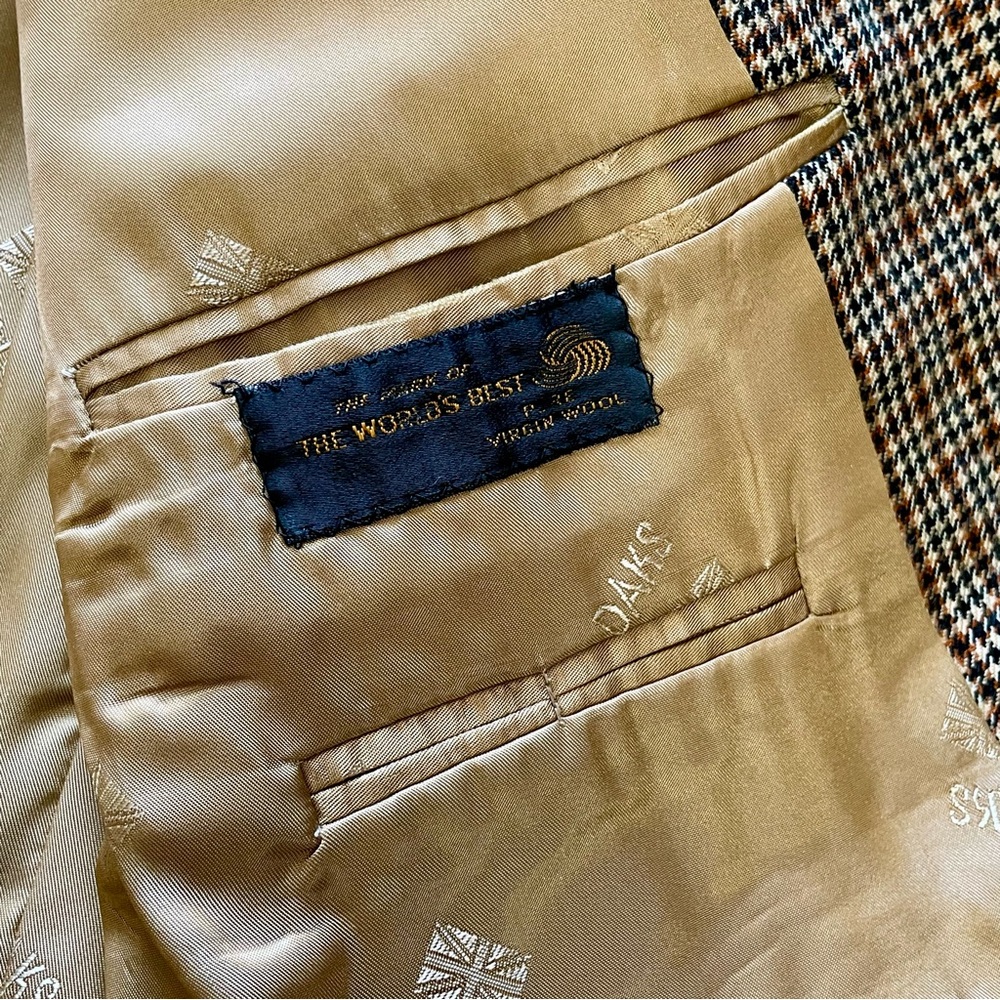Vintage DAKS Ben Turturici USA Union Made 100% Wool Tweed Sports Coat Blazer - Picture 11 of 16